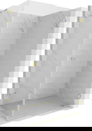 Mexen Lunar-B L douchecabine scharnierend rechts 75 x 70 cm, transparant, geborsteld goud - 832L-075-070-55-00-P