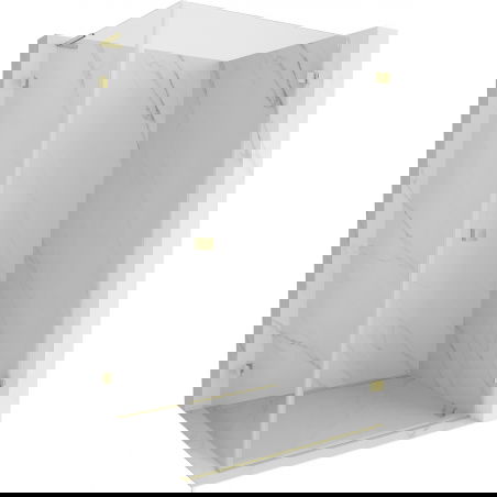 Mexen Lunar-B L Duschkabine, schwenkbar, rechts 100 x 90 cm, transparent, gebürstetes Gold - 832L-100-090-55-00-P