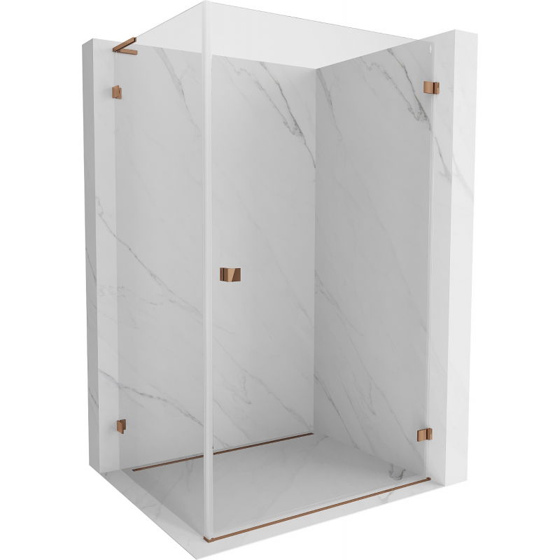 Mexen Lunar-B L Duschkabine schwenkbar rechts 95 x 70 cm, transparent, Roségold - 832L-095-070-60-00-P