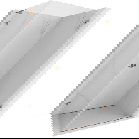 Mexen Lunar-B L δεξιά ανοιγόμενη καμπίνα ντους 90 x 70 cm, διαφανής, ροζ χρυσό