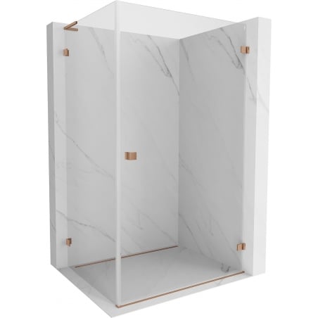 Mexen Lunar-B L Right Hinged Shower Cabin 100 x 70 cm, Transparent, Brushed Copper - 832L-100-070-65-00-P
