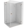 Mexen Lunar-B L cabine de douche pivotante droite 75 x 70 cm, transparent, cuivre brossé - 832L-075-070-65-00-P