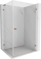 Mexen Lunar-B L desna preklopna tuš kabina 95 x 90 cm, prozirna, brušeni bakar - 832L-095-090-65-00-P