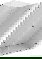 Mexen Lunar-B L Duschkabine, rechts öffnend, 90 x 80 cm, transparent, gebürstetes Gun Grey - 832L-090-080-66-00-P