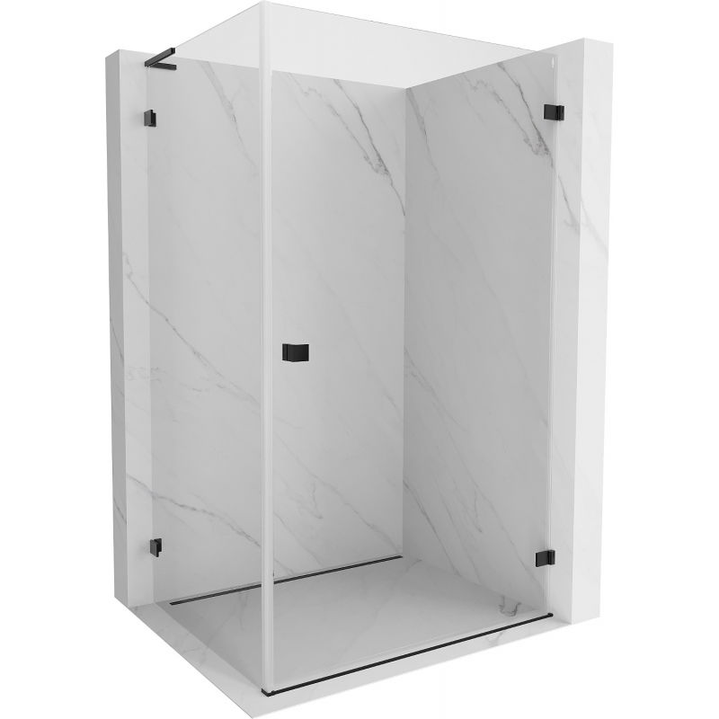 Mexen Lunar-B L Duschkabine mit rechter Drehöffnung 90 x 70 cm, transparent, schwarz - 832L-090-070-70-00-P