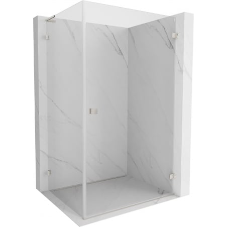 Mexen Lunar-B L shower enclosure, right-hinged 85 x 70 cm, clear, brushed nickel - 832L-085-070-97-00-P