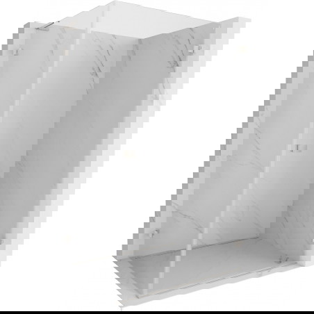 Mexen Lunar-B L desna tuš kabina 85 x 80 cm, prozorna, brušen nikel - 832L-085-080-97-00-P