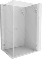 Mexen Lunar-B L desna preklopna tuš kabina 85 x 80 cm, prozirna, brušeni nikal - 832L-085-080-97-00-P