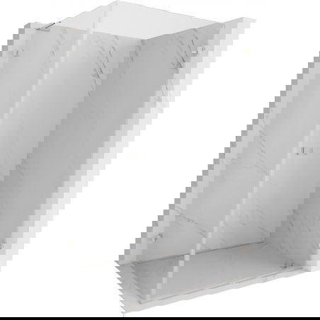 Mexen Lunar-B L Duschkabine rechts öffnend 100 x 80 cm, transparent, gebürstetes Nickel - 832L-100-080-97-00-P