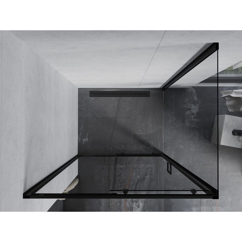 Mexen Apia douchecabine met schuifdeuren 135 x 100 cm, transparant, zwart - 840-135-100-70-00