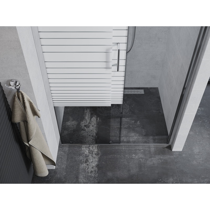 Mexen Apia lükanddushuks 135 cm, triibud, kroom - 845-135-000-01-20