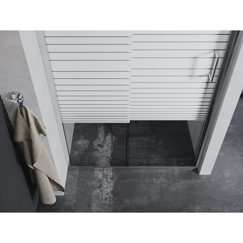 Mexen Apia lükanddushuks 135 cm, triibud, kroom - 845-135-000-01-20