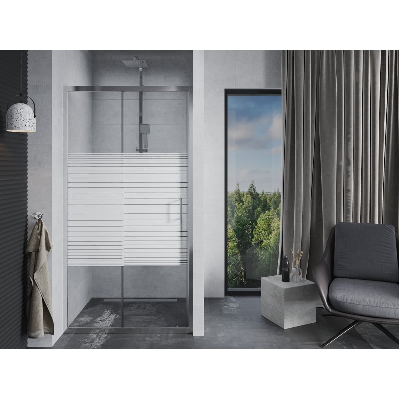 Mexen Apia portes de douche coulissantes 145 cm, bandes, chrome - 845-145-000-01-20