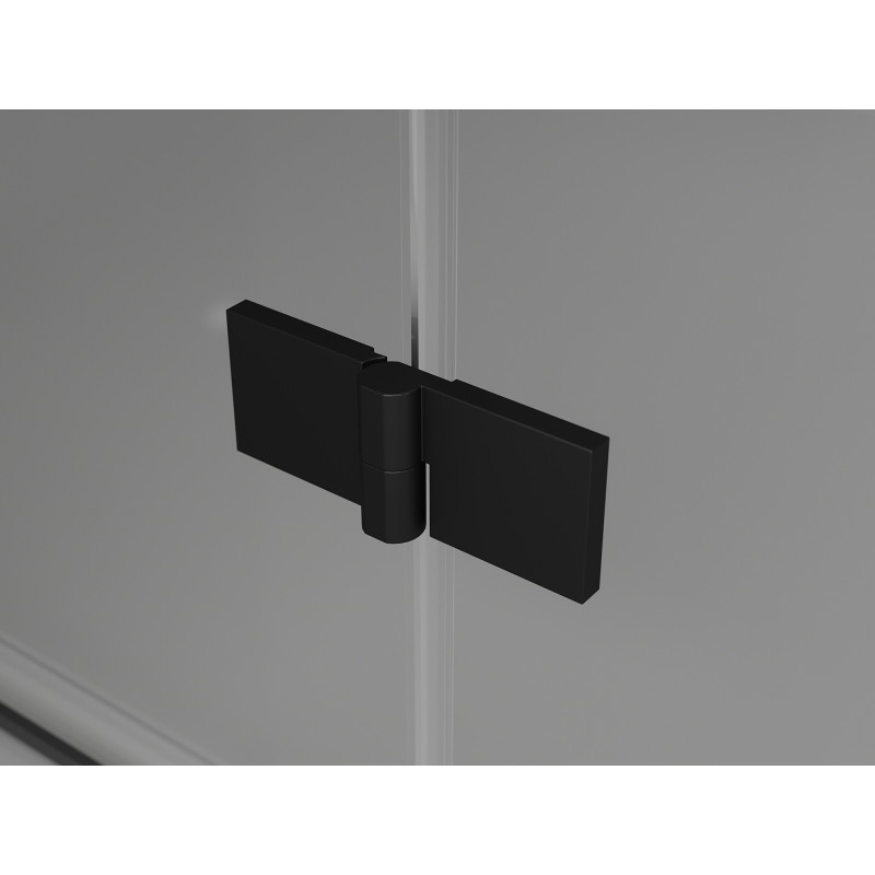 Mexen Lunar L dvojni kopalni zaslon za kad 100 x 150 cm, prozoren, črn - 897L-100-100-70-00-P