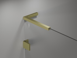 Mexen Lunar L Badewannen-Abtrennung, 2-teilig, links, 80 x 150 cm, transparent, gold gebürstet - 897L-080-100-55-00-L