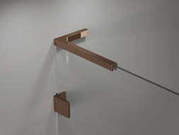 Mexen Lunar L badwand 2-delig links 100 x 150 cm, transparant, roze goud - 897L-100-100-60-00-L