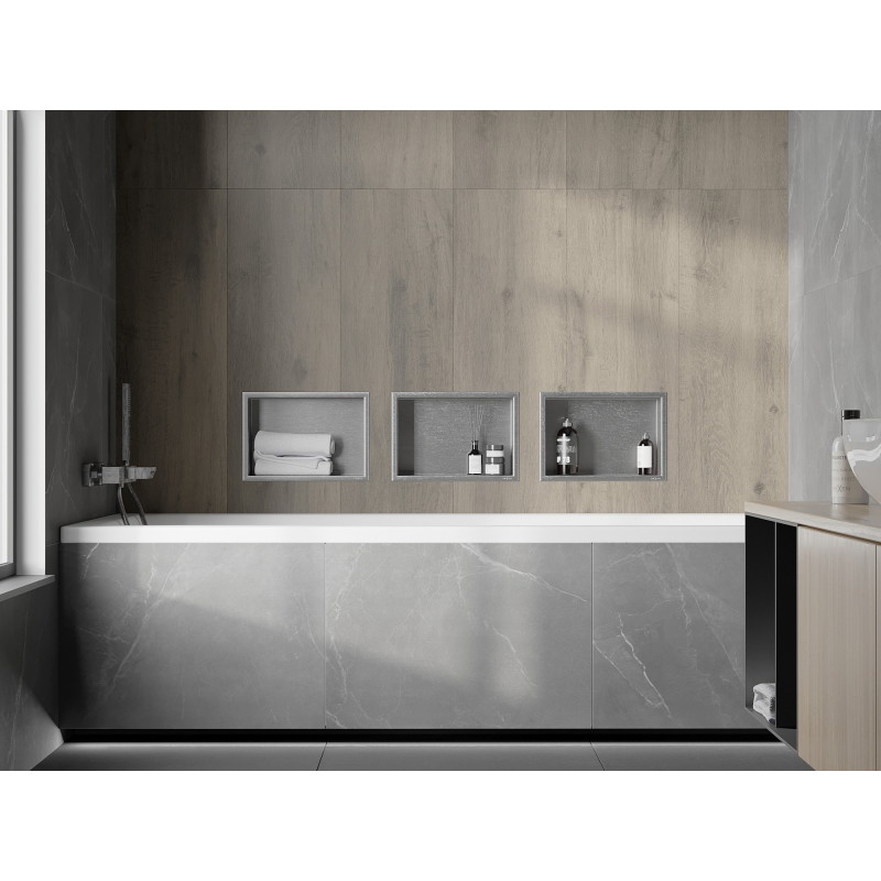 Mexen X-Wall-R nisplank met flens 30 x 20 cm, inox - 1910302010