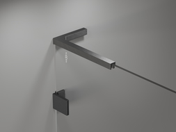 Mexen Lunar L badwand 2-delig links 80 x 150 cm, transparant, geborsteld grijs pistool - 897L-080-100-66-00-L