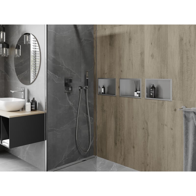 Mexen X-Wall-R mensola da incasso con flangia 30 x 20 cm, inox - 1910302010