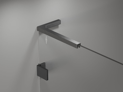 Mexen Lunar L Badewannenabtrennung 2-flügelig links 110 x 150 cm, transparent, gebürstetes Gun Gray - 897L-110-100-66-00-L