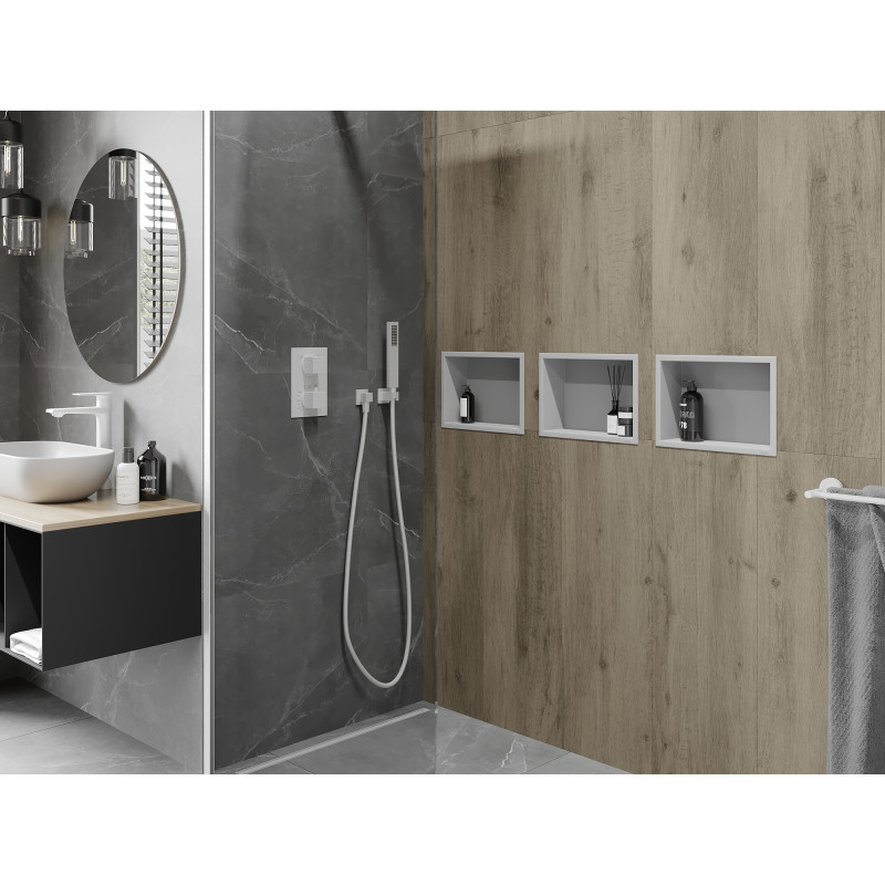 Mexen X-Wall-R Nischenregal mit Flansch 30 x 20 cm, weiß - 1920302010