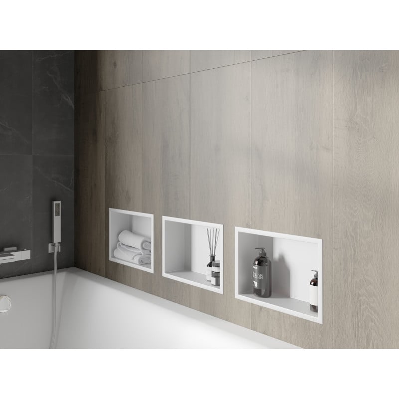 Mexen X-Wall-R étagère d'encastrement avec collerette 30 x 20 cm, blanche - 1920302010