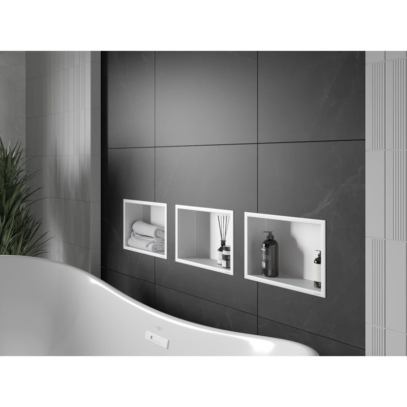 Mexen X-Wall-R étagère d'encastrement avec collerette 30 x 20 cm, blanche - 1920302010