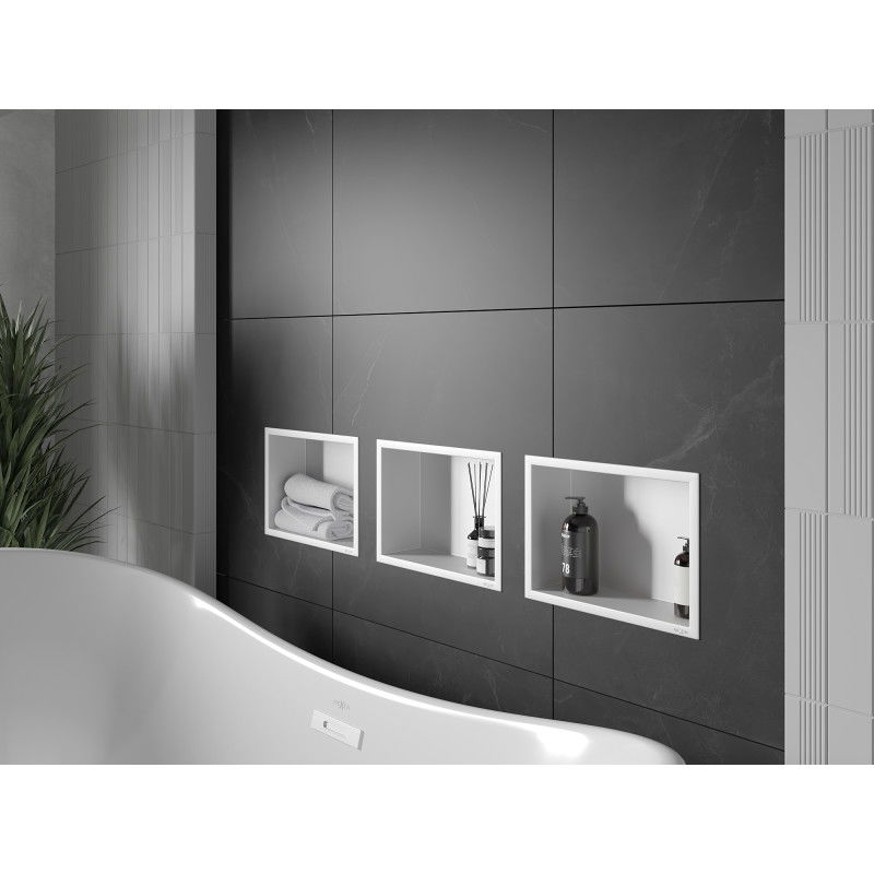 Mexen X-Wall-R ράφι εσοχής με περιλαίμιο 30 x 20 cm, λευκό - 1920302010