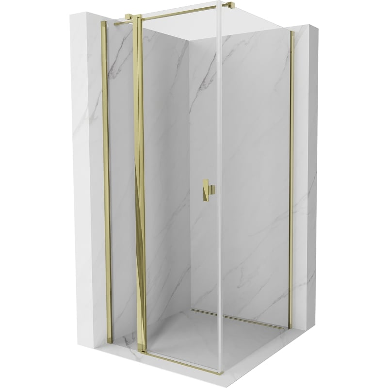 Mexen Mist T Duschkabine schwenkbar 85 x 85 cm, transparent, gold - 8A4T-085-085-50-00
