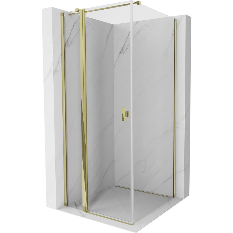 Mexen Mist T Klappbar Duschkabinett 85 x 85 cm, transparent, Gold - 8A4T-085-085-50-00