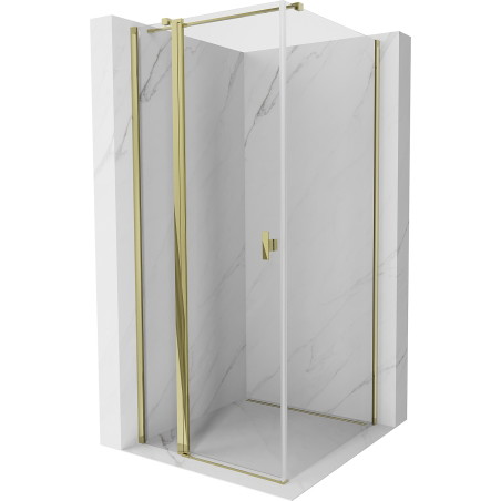 Mexen Mist T kutna tuš kabina 85 x 85 cm, prozirna, zlatna - 8A4T-085-085-50-00