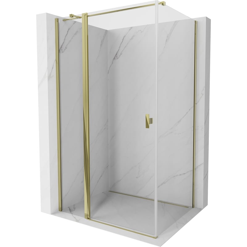 Mexen Mist T Hinged Shower Enclosure 70 x 100 cm, Transparent, Gold - 8A4T-070-100-50-00