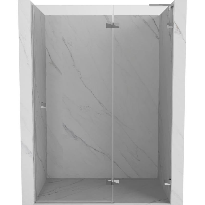 Mexen Lunar L Duschtür, rechts angeschlagen, 140 cm, transparent, Chrom - 834L-140-000-01-00-P