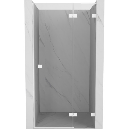Mexen Lunar L dušiuksed pööratavad paremad 80 cm, läbipaistev, valge - 834L-080-000-20-00-P
