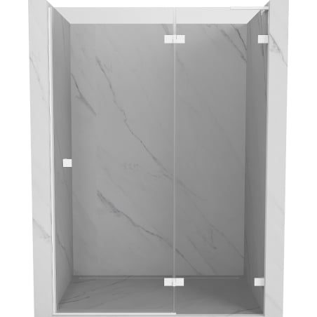 Mexen Lunar L 135 cm Right Hinged Shower Door, Transparent, White - 834L-135-000-20-00-P