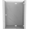 Mexen Lunar L 135 cm Right Hinged Shower Door, Transparent, White - 834L-135-000-20-00-P