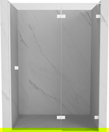 Mexen Lunar L porte de douche pivotante droite 135 cm, transparent, blanc - 834L-135-000-20-00-P