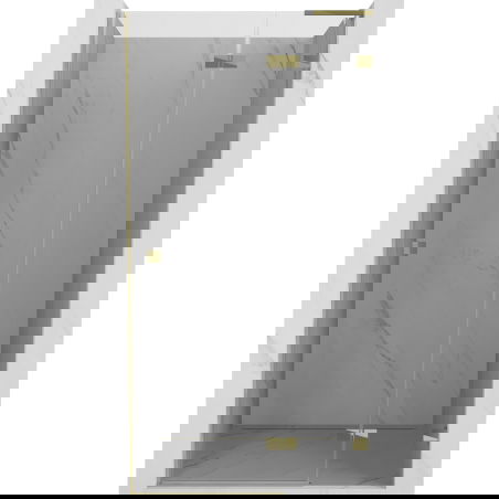 Mexen Lunar L Duschabtrennung, schwenkbar, rechte Seite, 80 cm, transparent, gold - 834L-080-000-50-00-P