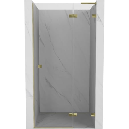 Mexen Lunar L drzwi prysznicowe uchylne prawe 90 cm, transparent, złote - 834L-090-000-50-00-P
