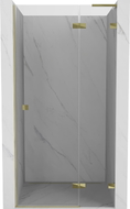 Mexen Lunar L desna preklopna tuš vrata 110 cm, prozirna, zlatna - 834L-110-000-50-00-P