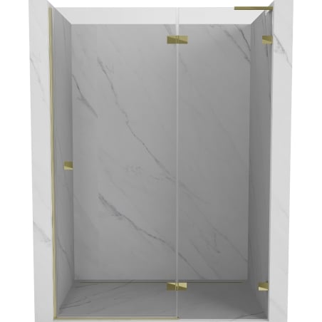 Mexen Lunar L drzwi prysznicowe uchylne prawe 130 cm, transparent, złote - 834L-130-000-50-00-P