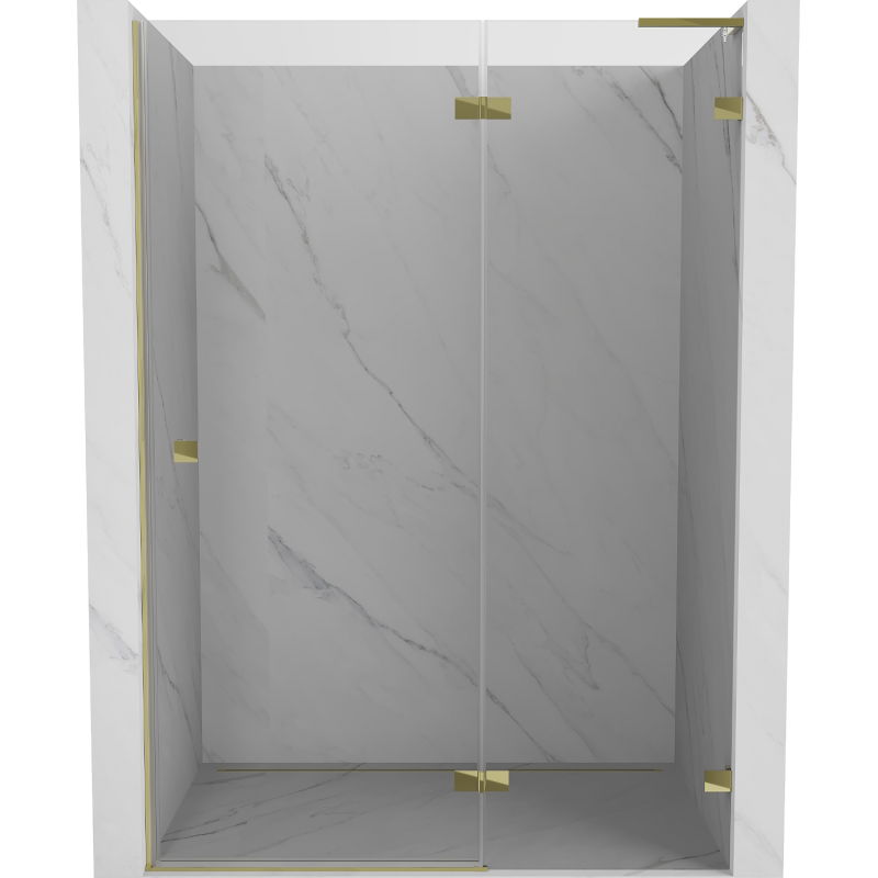 Mexen Lunar L Duschdrehtür rechts 140 cm, transparent, gold - 834L-140-000-50-00-P
