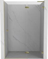 Mexen Lunar L drzwi prysznicowe uchylne prawe 140 cm, transparent, złote - 834L-140-000-50-00-P