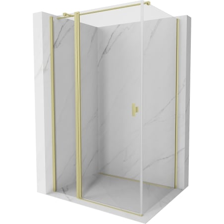 Mexen Mist T Duschkabine Schwingtür 100 x 70 cm, transparent, gebürstetes Gold - 8A4T-100-070-55-00