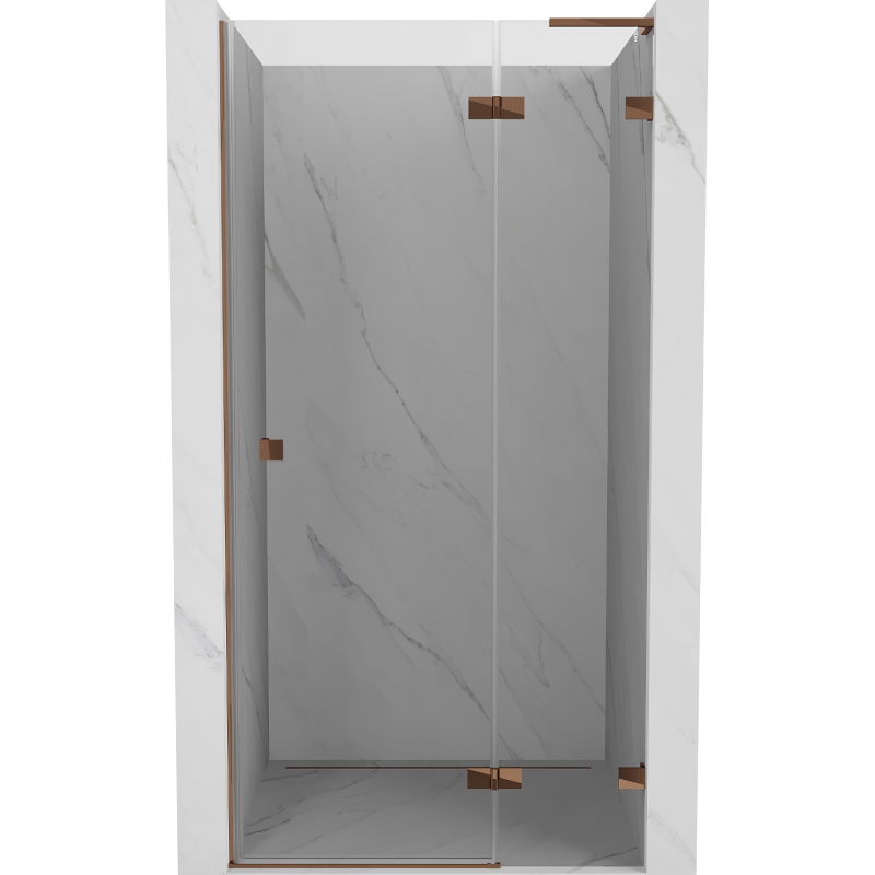 Mexen Lunar L Duschdrehtür rechts 80 cm, transparent, Roségold - 834L-080-000-60-00-P