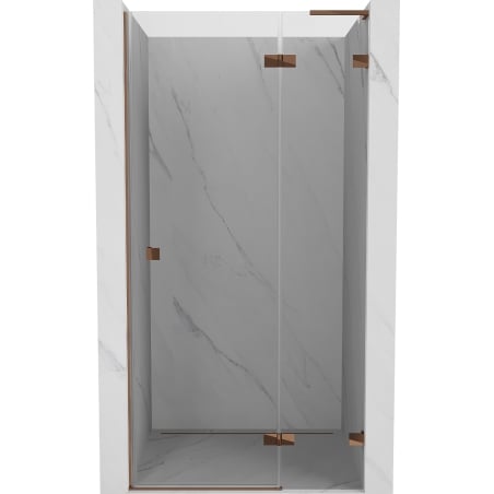 Mexen Lunar L drzwi prysznicowe uchylne prawe 80 cm, transparent, różowe złoto - 834L-080-000-60-00-P