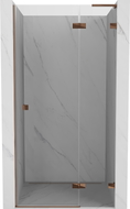 Mexen Lunar L desna zakretna tuš vrata 80 cm, prozirna, ružičasto zlato - 834L-080-000-60-00-P