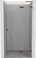 Mexen Lunar L desna zakretna tuš vrata 120 cm, prozirna, ružičasto zlato - 834L-120-000-60-00-P