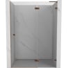 Mexen Lunar L drzwi prysznicowe uchylne prawe 130 cm, transparent, różowe złoto - 834L-130-000-60-00-P