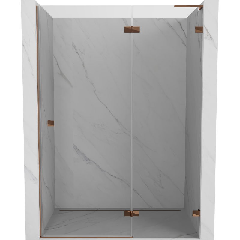 Mexen Lunar L Duschdrehtür rechts 140 cm, transparent, Roségold - 834L-140-000-60-00-P